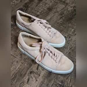 Frye Ivy Low Lace Sneakers in Blush Pink Leather Size 9 Pre-Owned